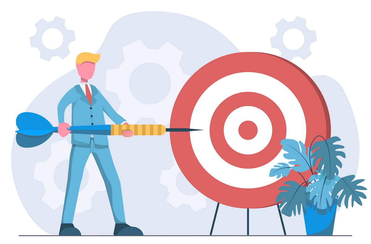 Targeted recruitment by Hireologist: a hiring manager aiming a dart at a target, when every hire has to hit
