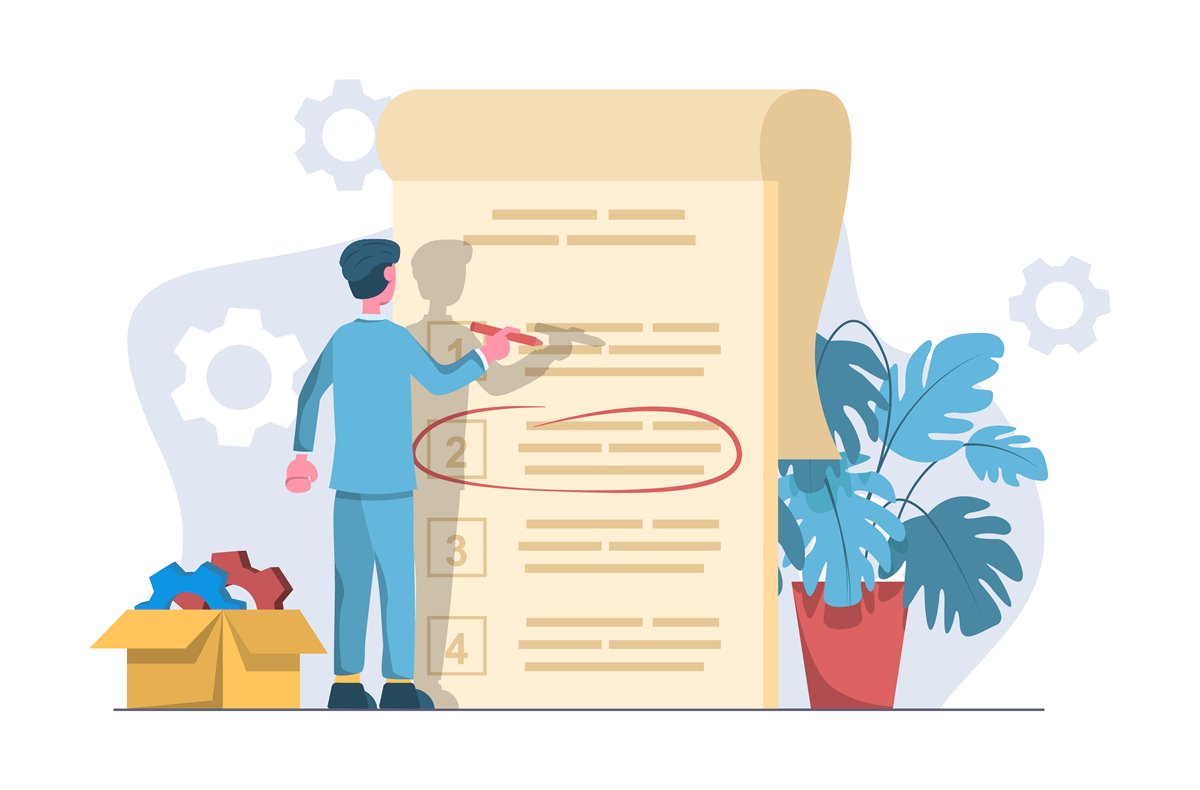 Hiring manager marking the key point on a numbered list: how to write a hiring brief, by Hireologist